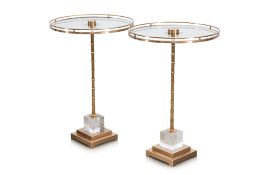 A PAIR OF GROOVE DRINK TABLES