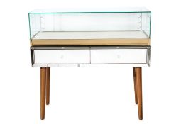 A GLAZED JEWELLERY DISPLAY CABINET