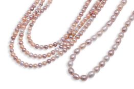 TWO STRANDS OF CULTURED PEARLS
