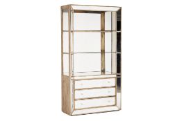 A LARGE MIRRORED DISPLAY CABINET