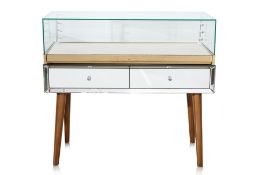 A GLAZED JEWELLERY DISPLAY CABINET