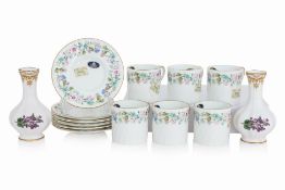 A SET OF SIX AYNSLEY DUOS AND TWO SPODE VASES