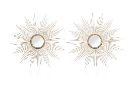 A PAIR OF GILT STARBURST MIRRORS