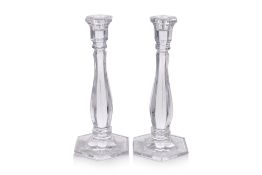 A PAIR OF TIFFANY & CO. CRYSTAL 'RICHMOND' CANDLESTICKS