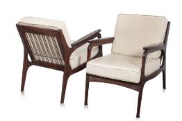 A PAIR OF DANISH STYLE ARMCHAIRS