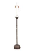 A JAPANESE BRONZE STANDARD LAMP