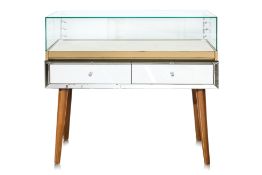 A GLAZED JEWELLERY DISPLAY CABINET