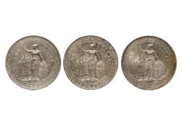 GREAT BRITAIN BRITISH TRADE DOLLAR 1901 B; 1902 B; 1903 B (3)