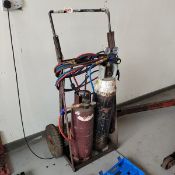 OXY ACETYLENE WELDING GEAR & TROLLEY *** LOCATED OFFSITE TQ12. T