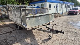 INDESPENSION TWIN AXLE BEAVERTAIL TRAILER C.W CAGE