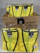 One Hundred Korntex Hi-Vis Yellow Florescent Safety Work Vests - XXL- New.