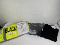 Pallet of corporate clothing to include jumpers, trousers, t-shirts, jackets, shirts.