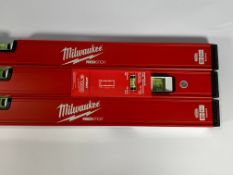 Three Milwaukee Redstick Level (MLCMM32) 80cm. Preowned