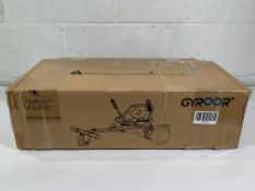 Gyroor K1E Hoverboard Kart attachment, box open, in original packaging.