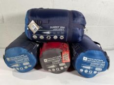 Four Mountain Warehouse Summit 300 Sleeping Bags - 3 Regular (200cm) and 1 Long (220cm).