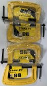 Four Stanley Maxsteel G-Clamp, Yellow, 150mm / 6