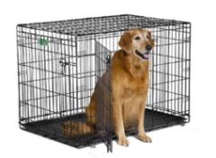 iCrate Double Door Folding Dog Crate, 107L x 71W x 76H CM - Ideal For Dogs 71 - 90lbs, Outer Box has