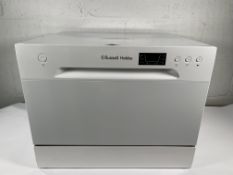 Russell Hobbs RHTTDW6W Freestanding Compact Dishwasher (item has a minor dent to the top front middl