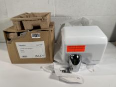 Two Newlec NLHFDW 2.3kW Hand & Face Dryers - White (packaging damaged).