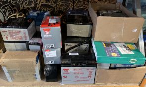 A Quantity of Assorted (Half a Shelf) New and Pre-owned Batteries.