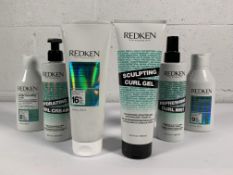 Six Redkin Curl Products To Include Sculpting Gel 250ml, Hydrating Cream 250ml, 9% Acidic Bonding Sh