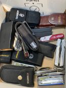 A box of multitools to include Leatherman, Gerber, Victorinox, Parkside (Over 18s only).