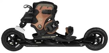 As new Powerslide XC Skeleton 150 Trinity Off Road Skates 908230 - Black/Brown - Size UK 4-9 (box da