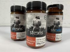 Three Steens Manuka Honey UMF15+ MGO515+ 500G/17.6OZ One Lid Broken, Labels Slighty Marked, All Jars
