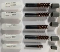 Five Items of Assorted Techicut Carbide Milling Cutter Drill Bits.