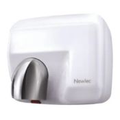 Three Newlec NLHFDW 2.3kW Hand & Face Dryers - White (stock image).