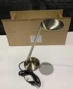 Chelsom Lighting Desk Discus Lamp, In Brushed Steel Effect, Non UK 3 Pin Power Plug. New. (DL/20/UL/