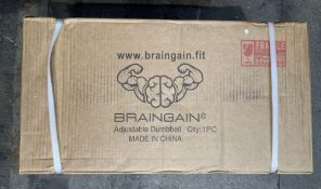 Braingain Adjustable 32Kg Dumbell For Home Fitness/Gym Equipment, 570 x x270 x 300mm, Easy Safe Lock