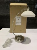 Chelsom Lighting Saucer Desk Lamp, Brushed Steel Effect - Approx 54cm Height, 40W G9 Bulb Fitting (B