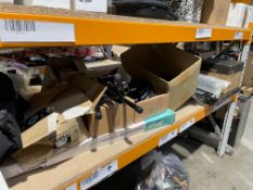 Assorted Audio, Musical and Stage Related Items to include a Double Bass Drum Pedal, Cables and Stan