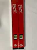 Two Milwaukee Redstick Levels (MLCM48) 120cm. Preowned