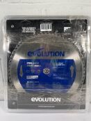 Two Evolution Steel Chop Saw Blade 66 Teeth, Dia 355mm, Bore 25.4mm, Kerf 2.4mm, Max Speed 1600RPM,