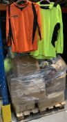 A Pallet Of Sunday League Football Wear In Assorted Sizes And Colours (Outer Packaging Show Signs Of