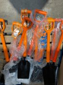 Ten Insulated Shovels - Trenching and Taper Mouth - New.