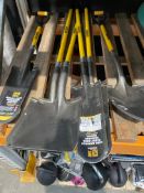 Six Roughneck Shovels; Two Long Handle, One Short Handle Sharp-edge Drainage, Two Long Handle Square