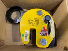 Camlok Vertical Plate Clamp with Hook Ring - WLL 1500kg, Min. Load 150kg.