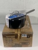 Ninja ZEROSTICK Essentials Cookware 20cm Saucepan with Glass Lid. As New.