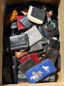 A box of purses/wallets.