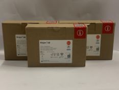 Three boxes of Dreve Biopor AB A-silicone for the Production of Earmolds in Blue Transparent, 8x50ml