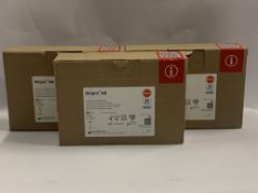 Three boxes of Dreve Biopor AB A-silicone for the Production of Earmolds in Blue Transparent, 8x50ml