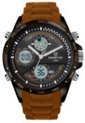 Martyn Line 2958 Brown Multi-Function Rubber Watch (Stock Image).
