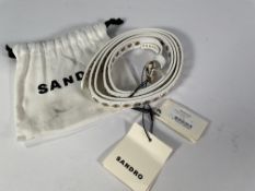 Sandro Paris Belt with Eyelets - Off White - FR 2.