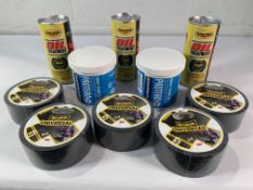 Mixed items to include Six Scotch Tapes 25m x 48mm, Three Rislone High Performance Oil Treatments 44