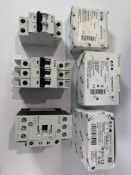 Assorted Eaton Circuit Breakers Units. Models- FAZ6-C13/2, FAZ-D25/3-NA and DILM17-10 (outer box sli