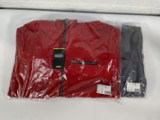 Two Blaklader 4830 Fleece Jackets - Red (M) and Grey (L).