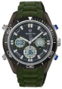 Martyn Line 2936 Green Multi-Function Rubber Watch (Stock Image).